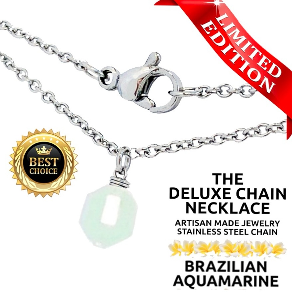 ISLAND SUNSET ARTISAN Deluxe Necklace Necklace StainlessSteel AQUAMARINE-BRAZIL